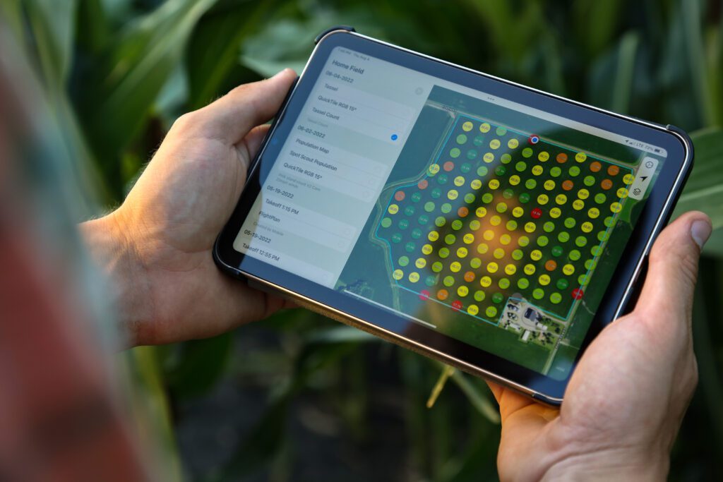 tassel count on ipad at field edge precision ag software