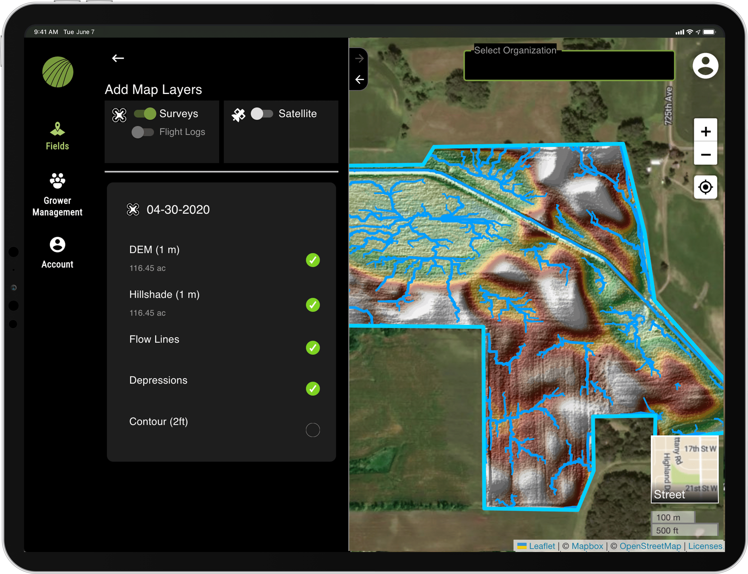 elevation and hydrology screenshot